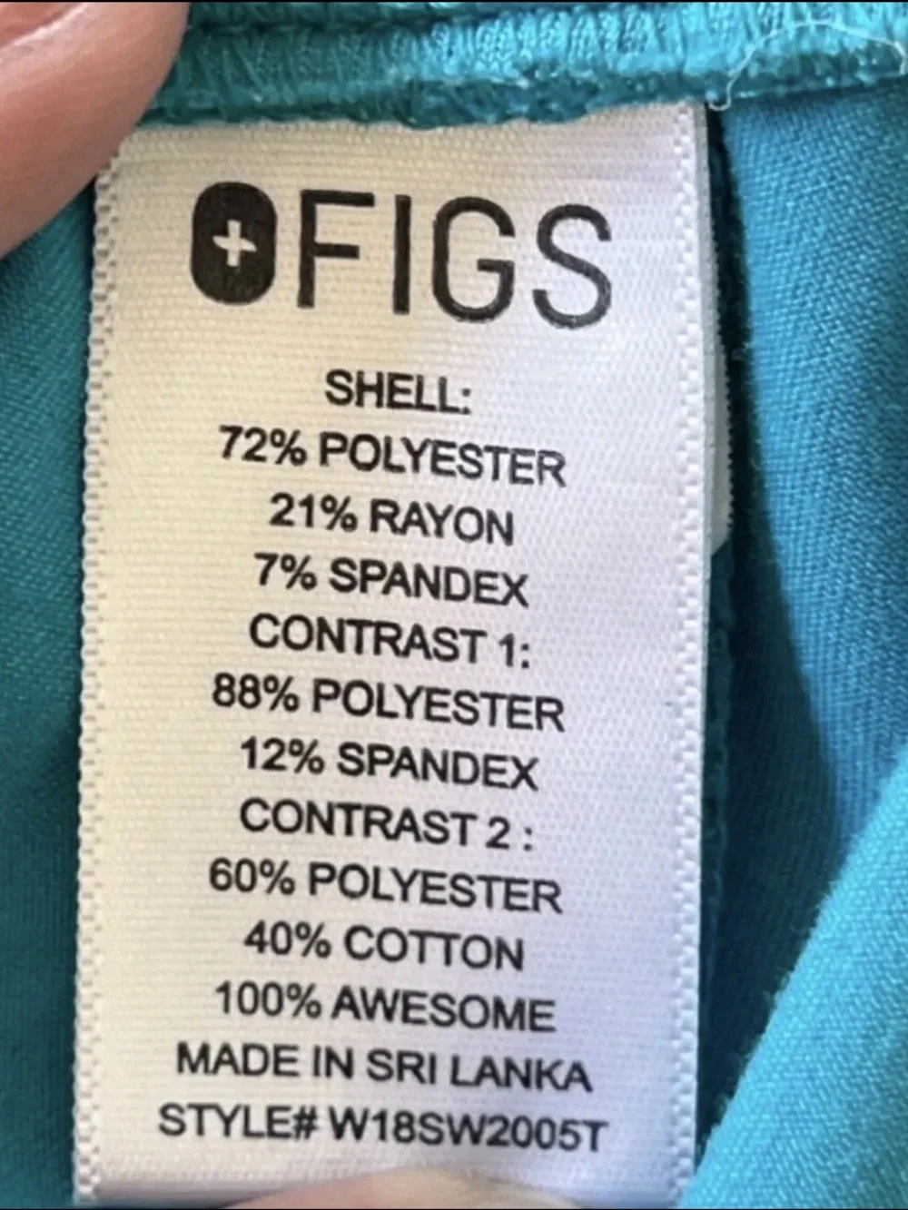 Figs Turquoise Scrub Jogger Pants Size Medium TALL